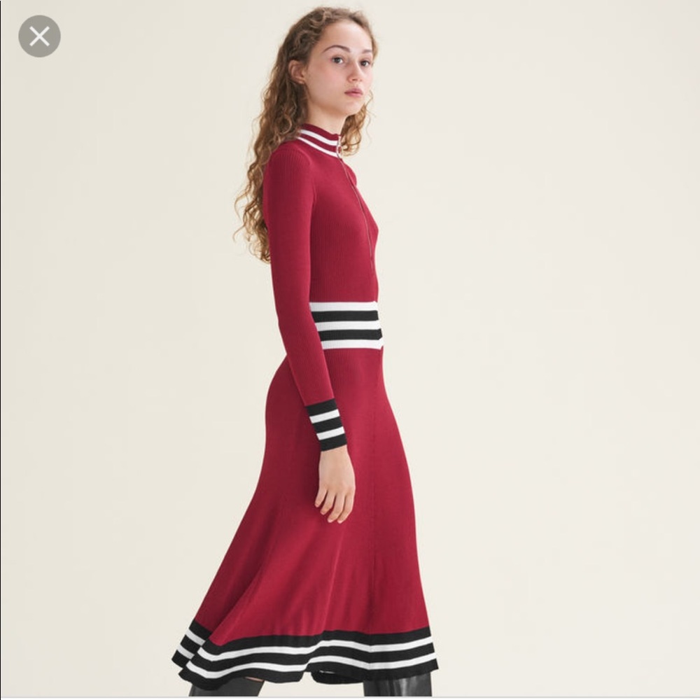 Maje Long Knit Midi Dress